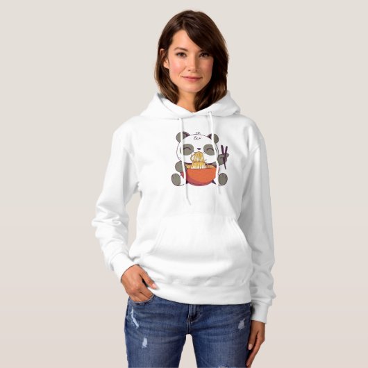 Pull À Capuche Ramen Panda Cute (Devant entier)