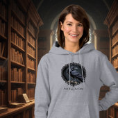 Pull À Capuche Raven Art Gris Vintage