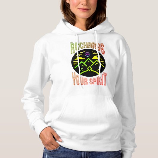 Pull À Capuche Rechargez votre esprit (Devant)