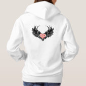 Pull À Capuche Red heart angel black wings (Dos)