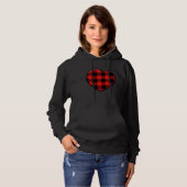 Pull À Capuche Red Hearts Plaid buffalo Valentines day School gir (Devant entier)