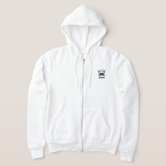 Pull À Capuche Regal Dream : Sweatshirt blanc avec chat couronné (Poser)
