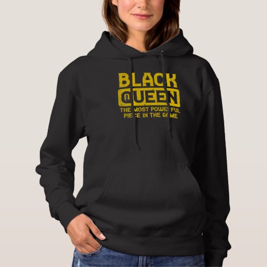 Pull À Capuche Reine Noire Échecs Histoire Noire Afro Fierté Afri (Devant)