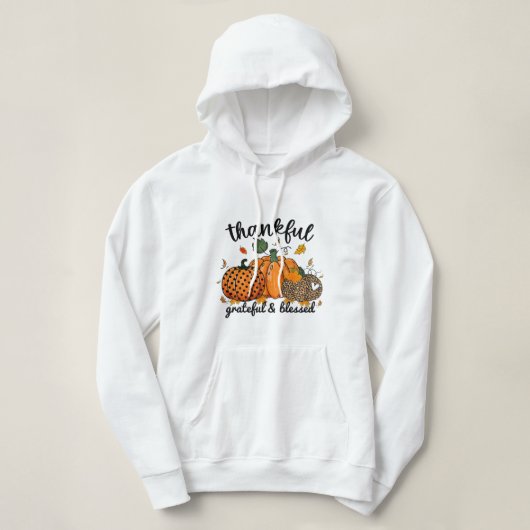 Pull À Capuche Remerciements à bénis Citrouilles d'automne (Design devant)