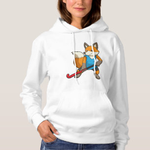 Pull À Capuche Renard à Hockey avec chauve-souris de hockey