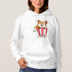 Pull À Capuche Renard à manger avec Popcorn