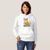 Pull À Capuche Renard avec tasse de café (Devant entier)