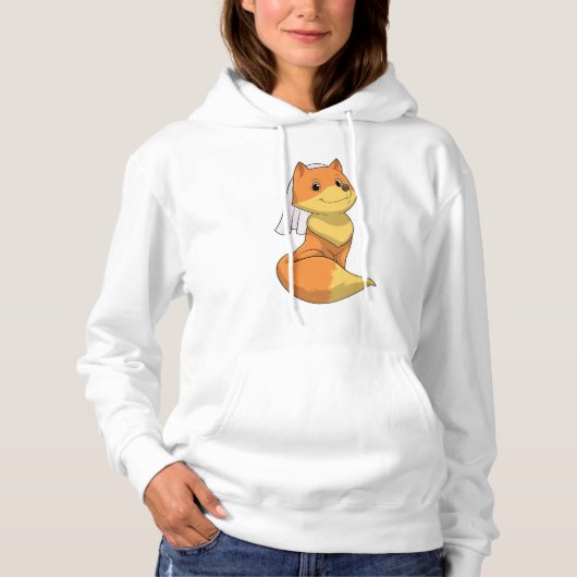 Pull À Capuche Renard marié avec voile (Devant)
