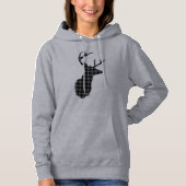 Pull À Capuche Renne à carreaux noir et blanc (Devant)