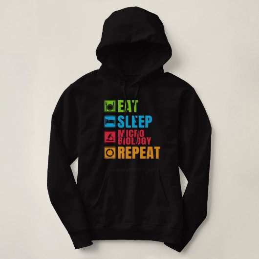 Pull À Capuche Répéter la micro-biologie du sommeil (Design devant)
