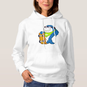 Pull À Capuche Requin comme patineur avec skateboard