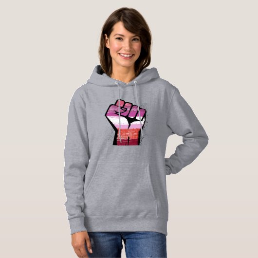 Pull À Capuche Résistance lesbienne (Devant entier)