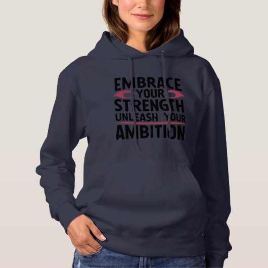 Pull À Capuche Respectez votre force, libérez votre ambition (Devant)