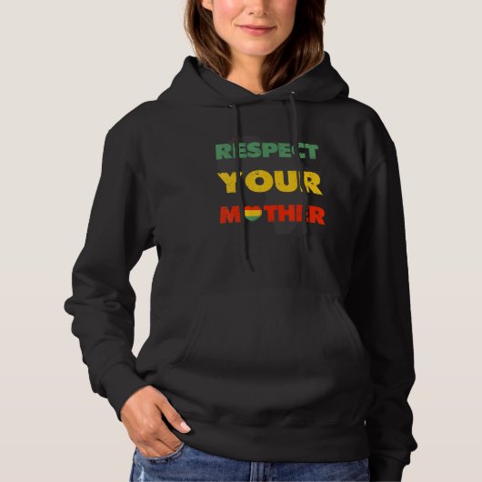 Pull À Capuche Respectez votre mère Mois de l'histoire des Noirs (Devant)