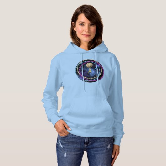 Pull À Capuche Restez sauvage - Danse Galaxie de la Lune (Devant entier)