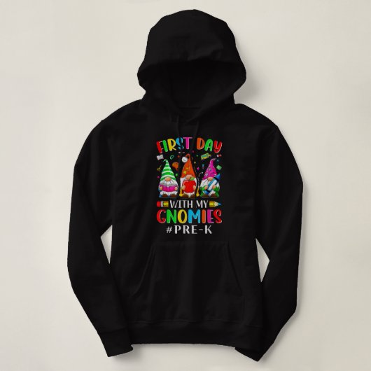 Pull À Capuche Retour À L'École Premier Jour Avec Mes Gnomies Pré (Design devant)