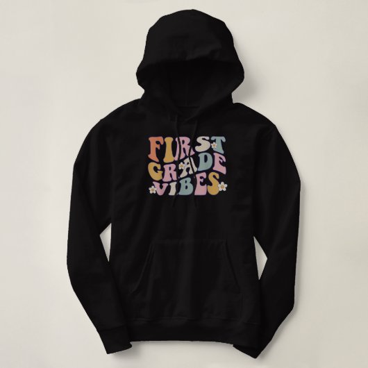 Pull À Capuche Retour À L'École Vibes De Première Année Retro Pro (Design devant)