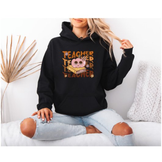 Pull À Capuche Retro Fall Enseignant Citrouille Halloween