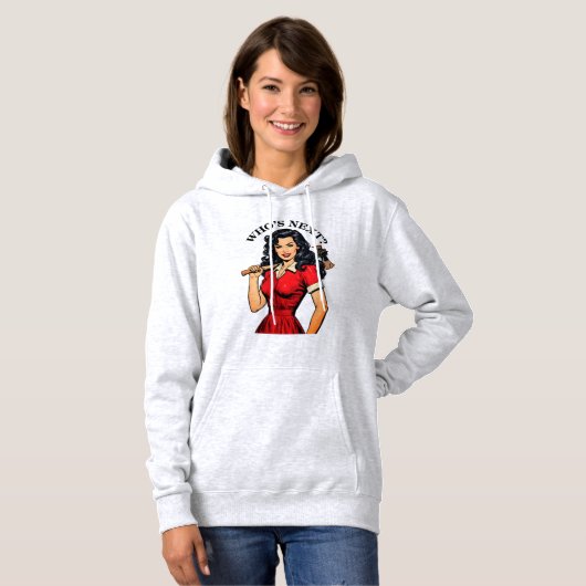 Pull À Capuche Retro Killer Housewife “Who’s Next?” Hoodie (Devant entier)