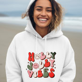 Pull À Capuche Retro Noël Holly Jolly Vibes Vacances tendance