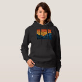 Pull À Capuche Retro Sunset Paysage Randonnée Aventure Explorez (Devant entier)