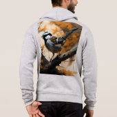 Pull À Capuche Robin Dans Une Peinture À Huile D'Arbre, (Dos)