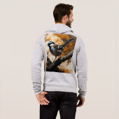 Pull À Capuche Robin Dans Une Peinture À Huile D'Arbre, (Dos entier)