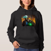 Pull À Capuche Robot 2 femmes à capuchon noir sweatshirt (Devant)