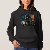 Pull À Capuche Robot 3 femmes sweatshirt à capuchon noir (Devant)