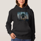 Pull À Capuche Robot 4 femmes sweatshirt à capuchon noir (Devant)
