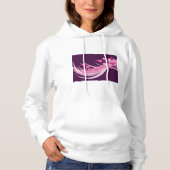 Pull À Capuche Romantique Abstrait Coeurs Rose Design Sur Violet (Devant)
