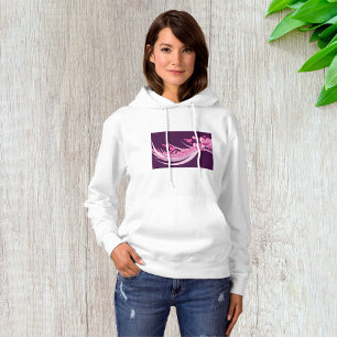 Pull À Capuche Romantique Abstrait Coeurs Rose Design Sur Violet