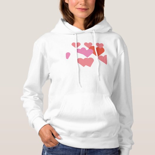 Pull À Capuche Romantique Valentine Love Hearts Design (Devant)