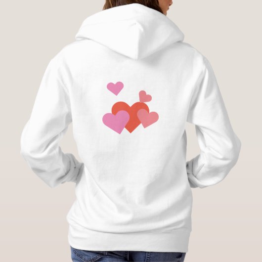 Pull À Capuche Romantique Valentine Love Hearts Design (Dos)