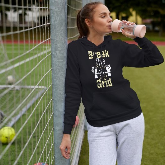 Pull À Capuche Rompre La Grille Moderne Typographie Chat Minimali