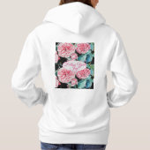 Pull À Capuche Rose Pink Roses floral Follow Your Joy Pattern (Dos)