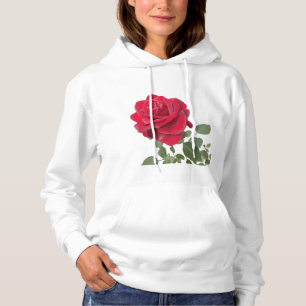 Pull À Capuche  Rose rouge - peinte à la main