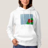 Pull À Capuche Rose Rouge Romantique Classique Floral (Devant)