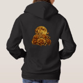 Pull À Capuche Roses dorées et conception graphique florale céles (Dos)