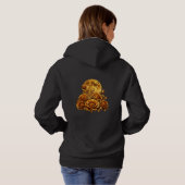 Pull À Capuche Roses dorées et conception graphique florale céles (Dos entier)