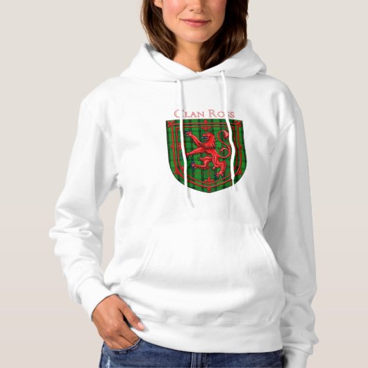 Pull À Capuche Ross Tartan Scottish Plaid Lion Rampant (Devant)
