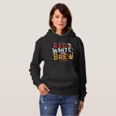 Pull À Capuche Rouge blanc et brasse drôle graphique (Devant entier)