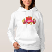 Pull À Capuche Ruban de cœur d'amour véritable avec éléments flor (Devant)
