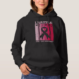 Pull À Capuche Ruban rose Bataille Cancer Survivant Soutien Guerr