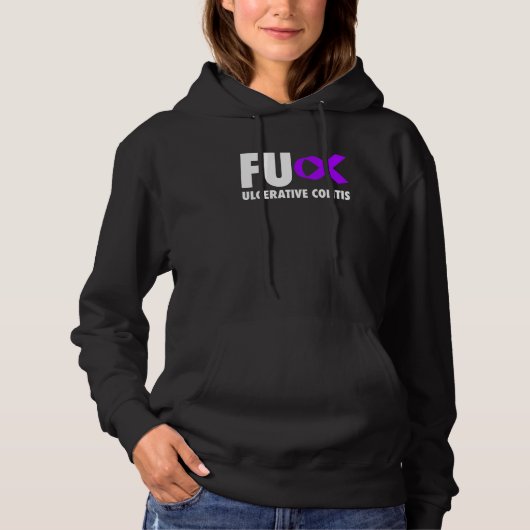 Pull À Capuche Ruban violet de la colite ulcérative de Fu - C ulc (Devant)