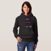 Pull À Capuche Ruban Violet Messy Bun Skull Alzheimer's Warrior (Devant entier)