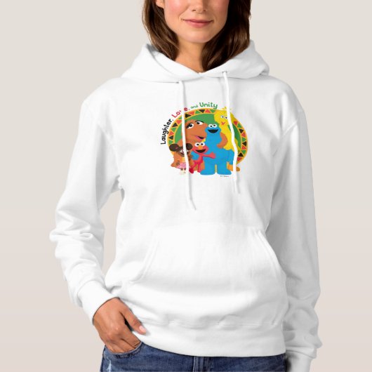 Pull À Capuche Rue Sésame | Rire, amour et unité (Devant)