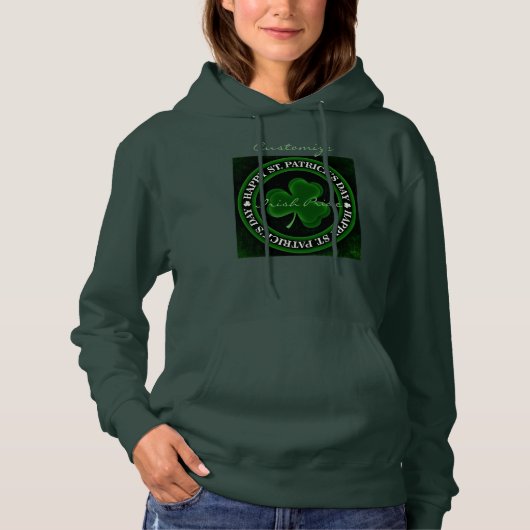 Pull À Capuche Saint Patrick, Shamrock vert  (Devant)