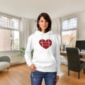 Pull À Capuche Saint Valentin au coeur blanc rouge
