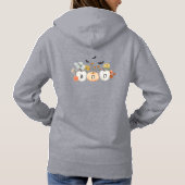 Pull À Capuche Saison effrayante Chat noir Automne Floral Monogra (Dos)
